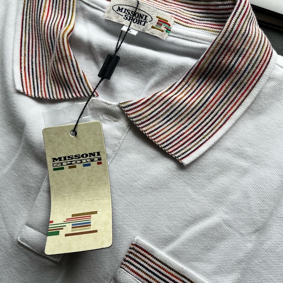 Missoni Sport Mens Long Sleeve Polo with Collar Detail BNWT - Size Large - Picture 1 of 5